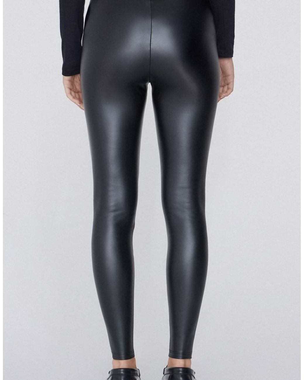 Tezenis Gray Leather-Effect Thermal Leggings