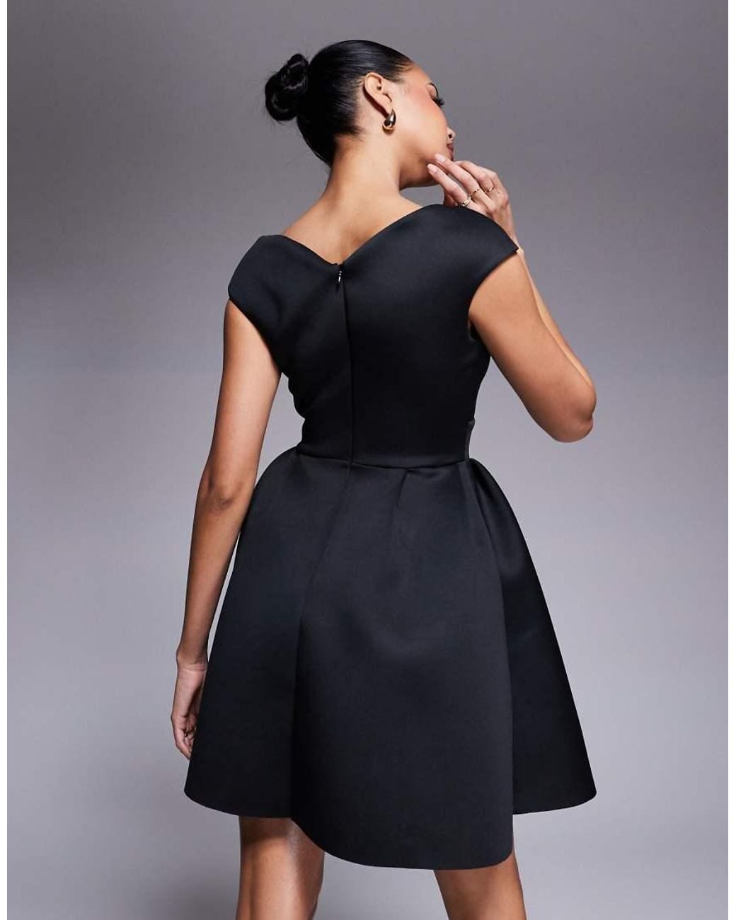 Goddiva Blue Corset Fit & Flare Mini Dress