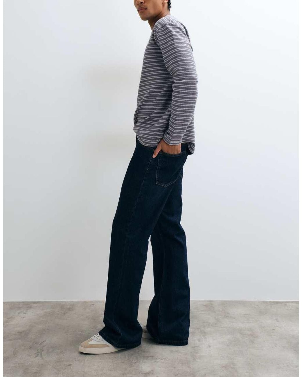 ASOS Gray Wide Flared Jeans for men