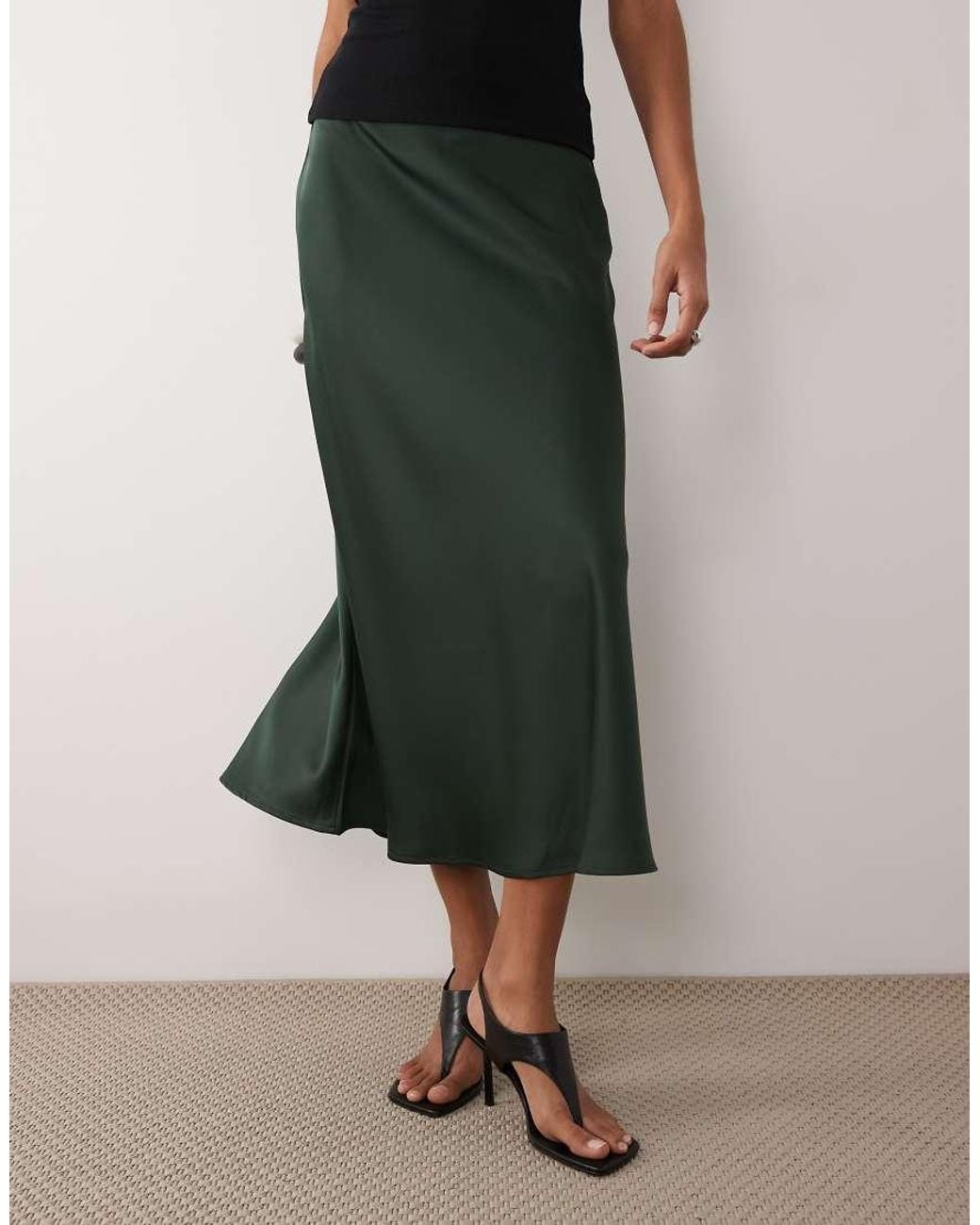 Y.A.S Multicolor Satin Midi Skirt