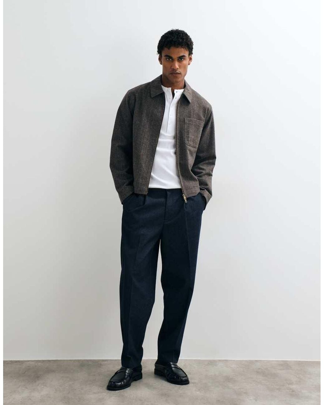 Jack & Jones Gray Double Zip Short Jacket for men