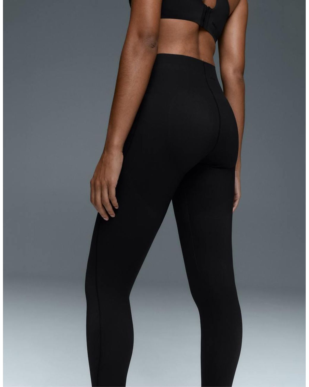Oysho Black Extra-Compressive Raise Up 65Cm Ankle-Length Leggings