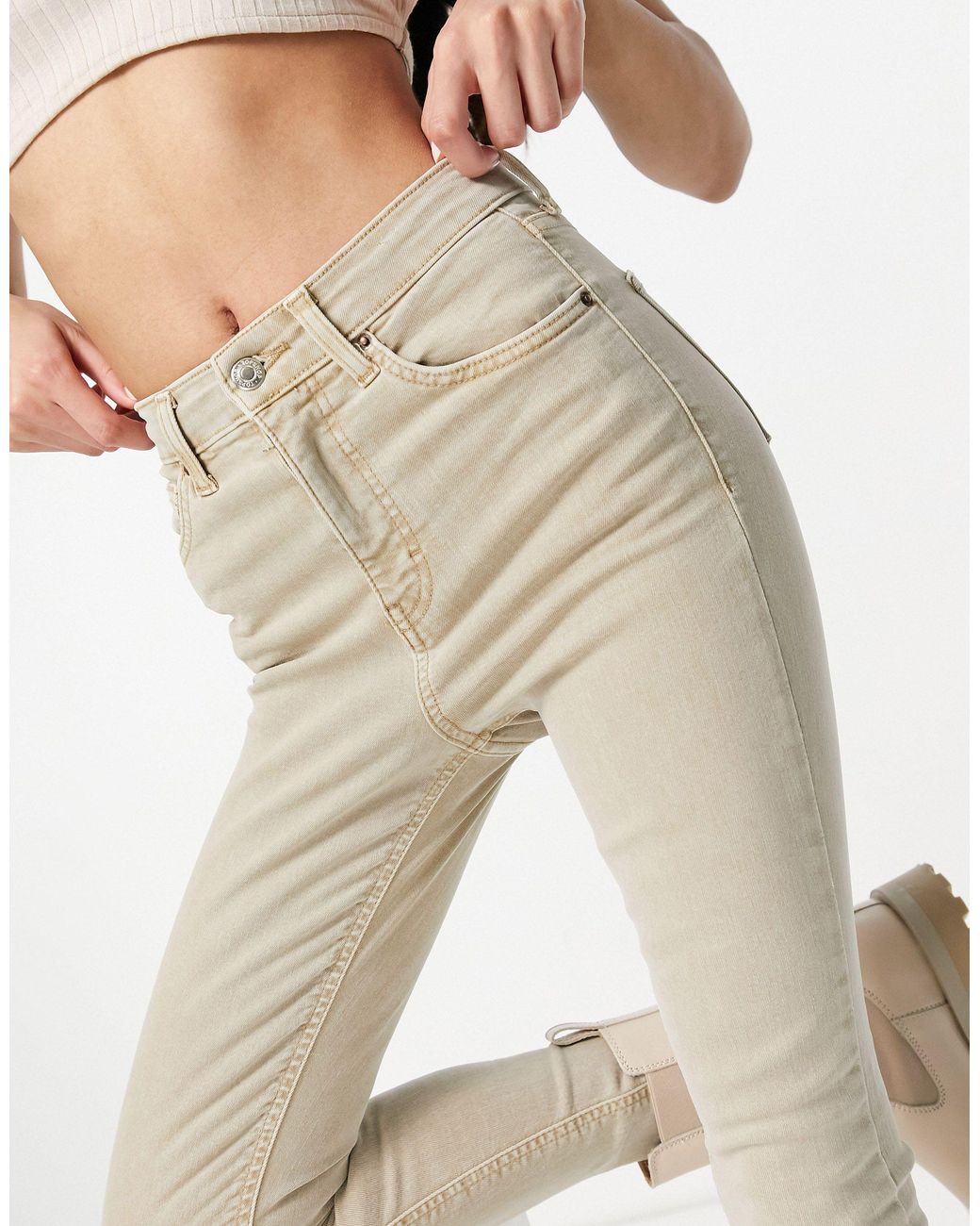 TOPSHOP Jamie Jeans in Natural | Lyst Australia