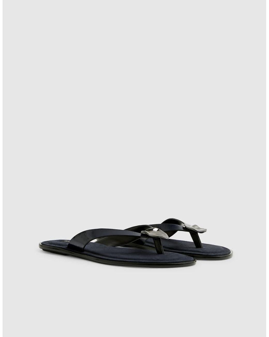 River Island White Studded Detail Toe Thong Flat Sandal