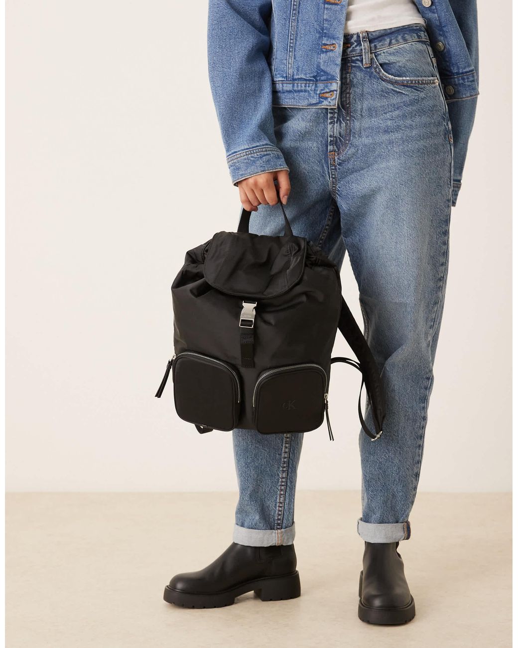 Calvin Klein Nylon Pocket Backpack in Blue | Lyst display picture 3