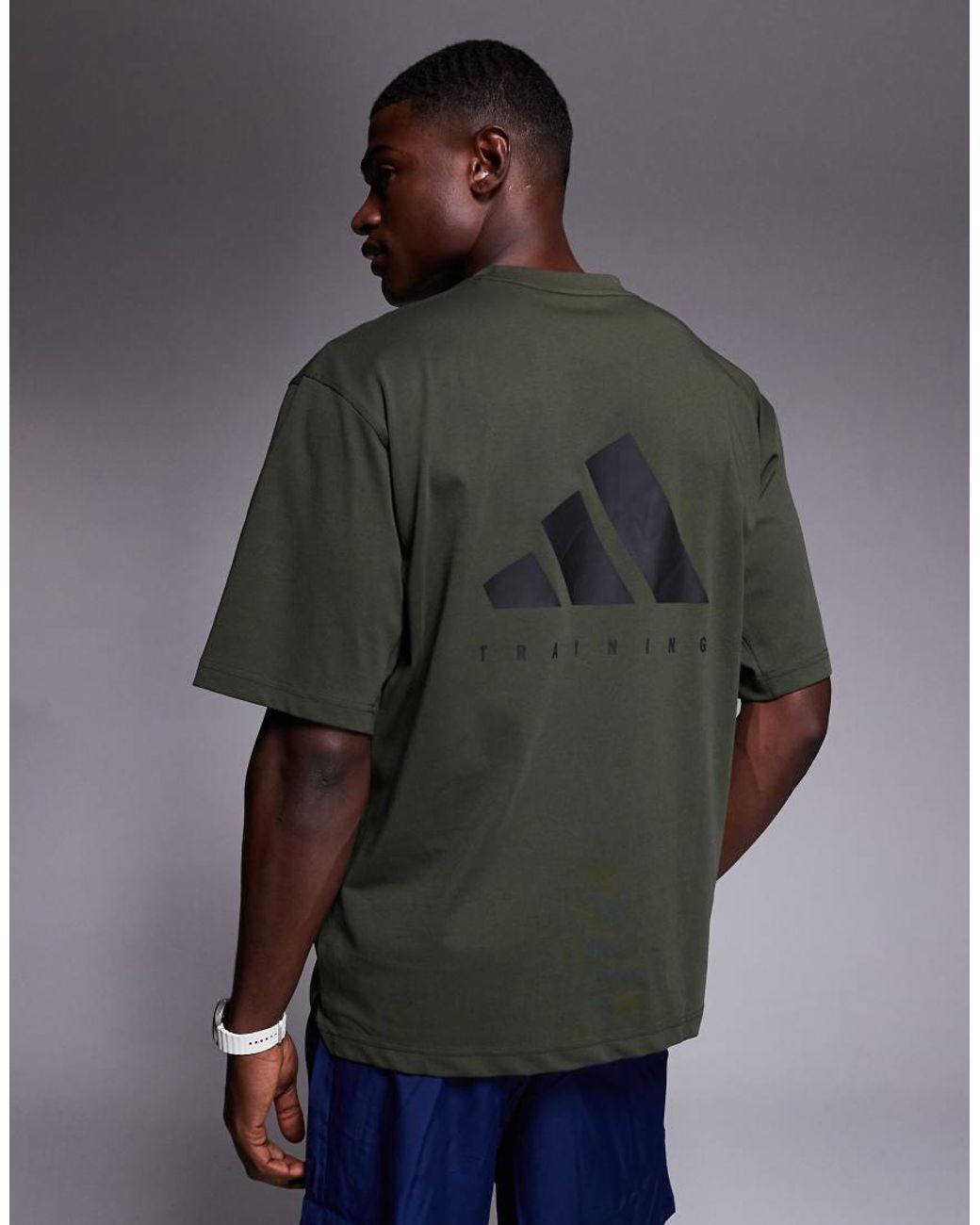 Adidas Originals Gray Adidas Training Oversized T-shirt for men