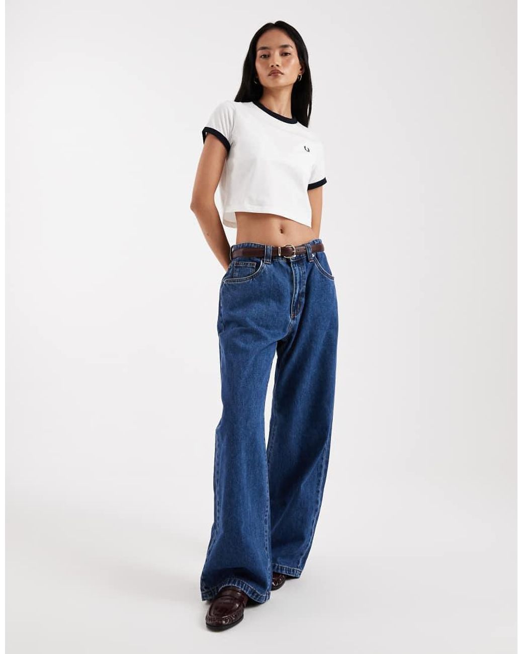 Fred Perry White Cropped Ringer T-shirt