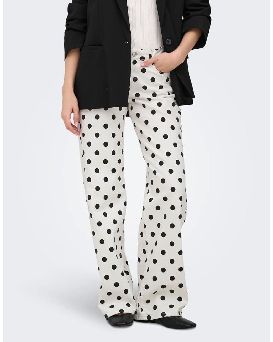 ONLY White Wide-Leg Jeans