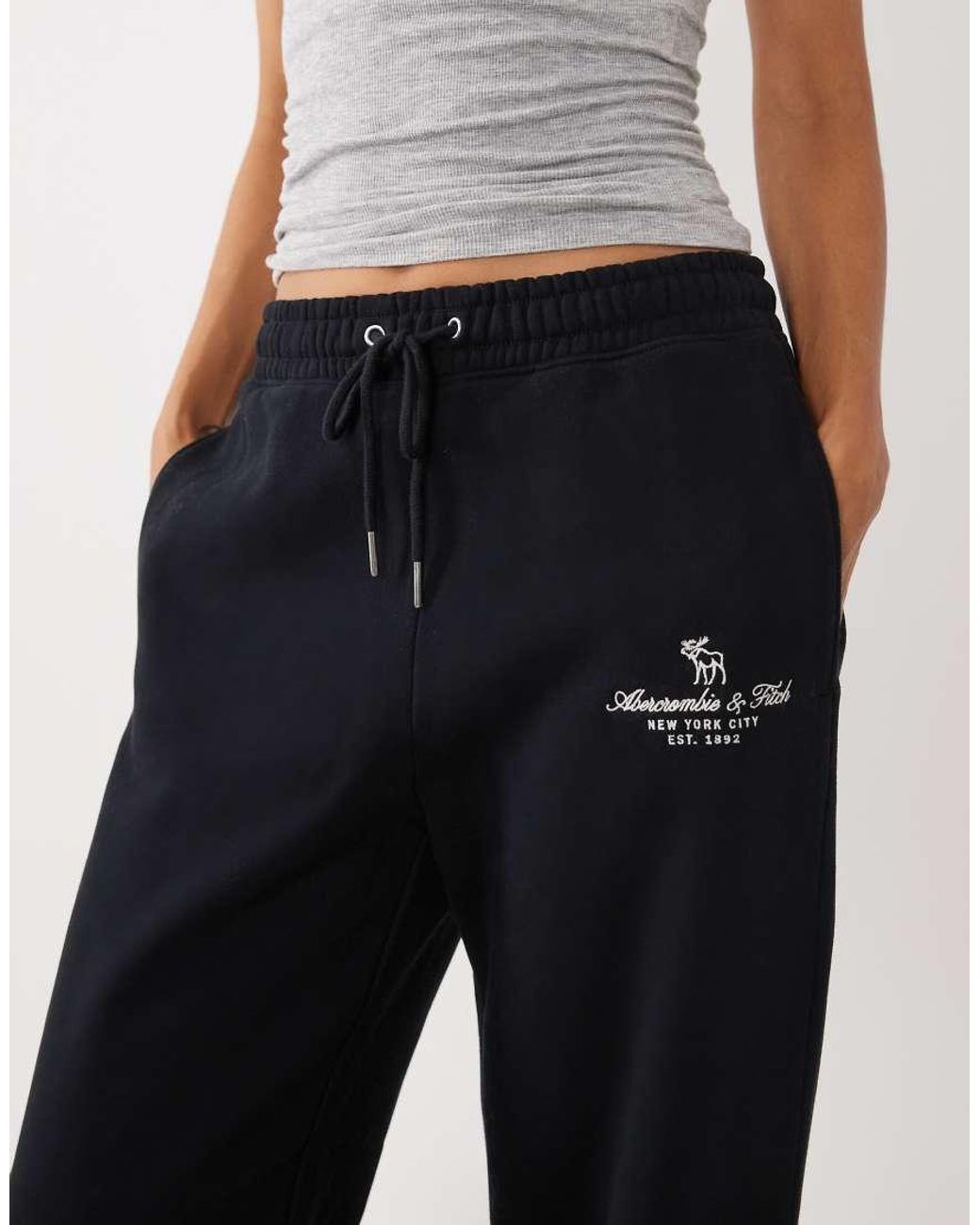 Abercrombie & Fitch White High Rise Wide Leg joggers
