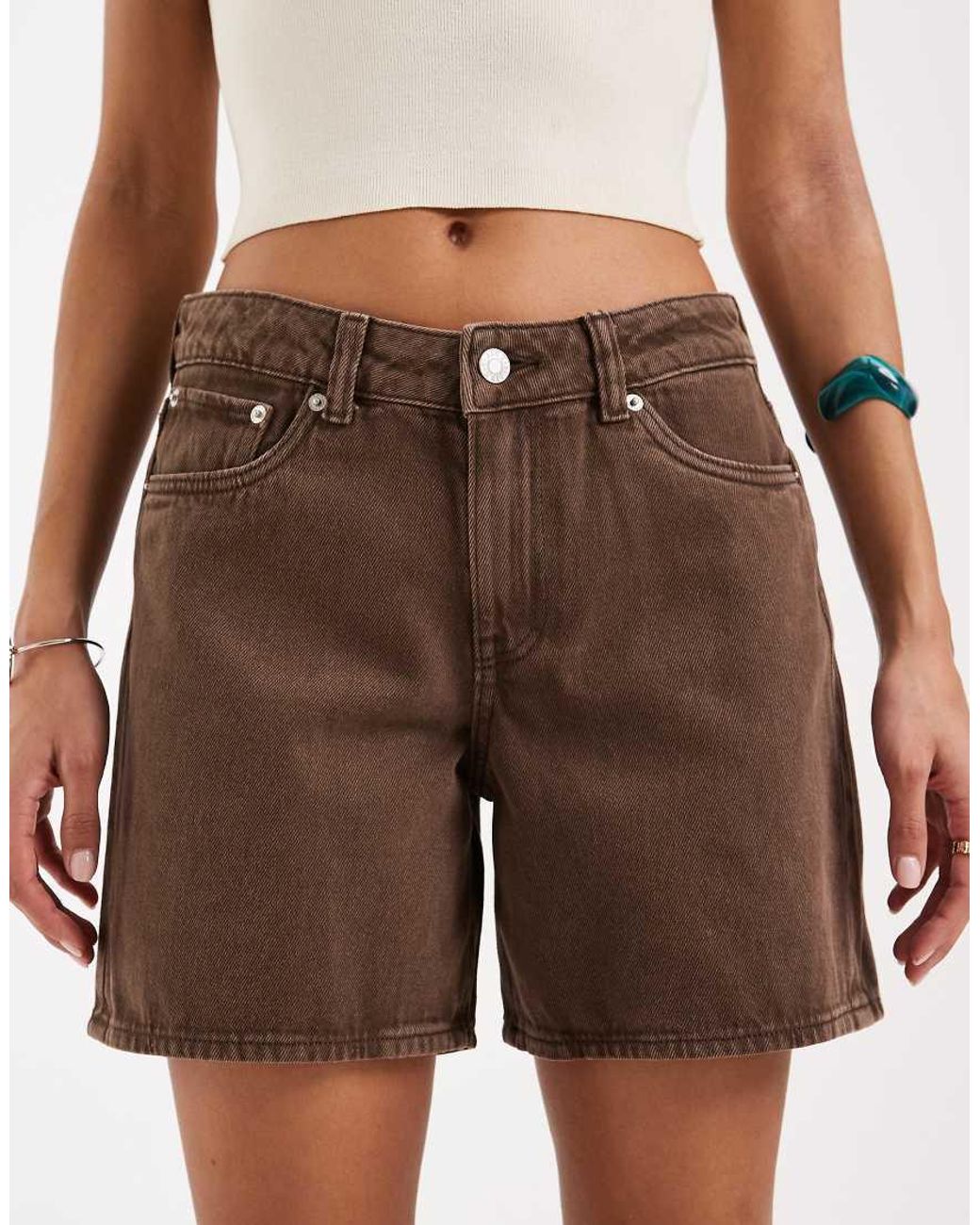 JJXX Brown Seville Loose Denim Shorts