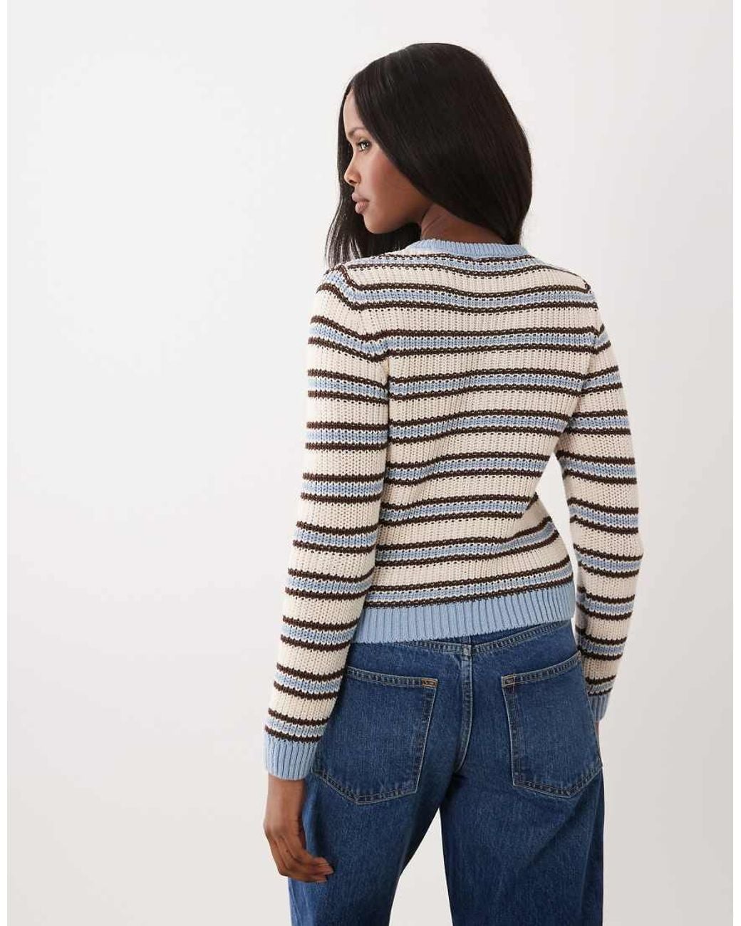 ASOS Knitted Jumper Blue Stripe