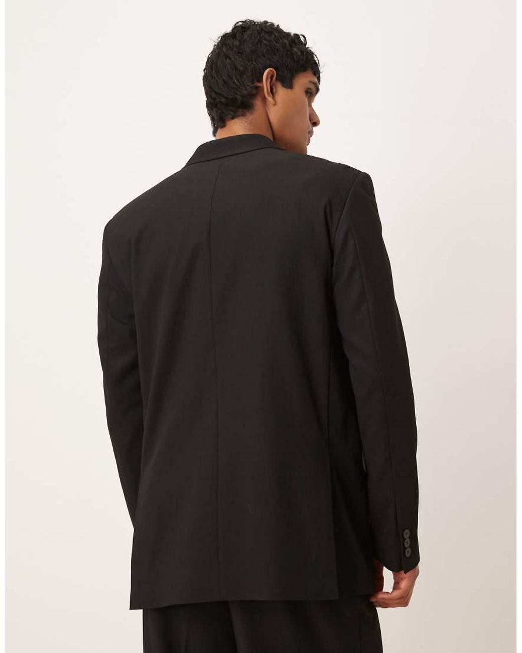 ASOS Black Relaxed Square Shoulder Suit Jacket for men
