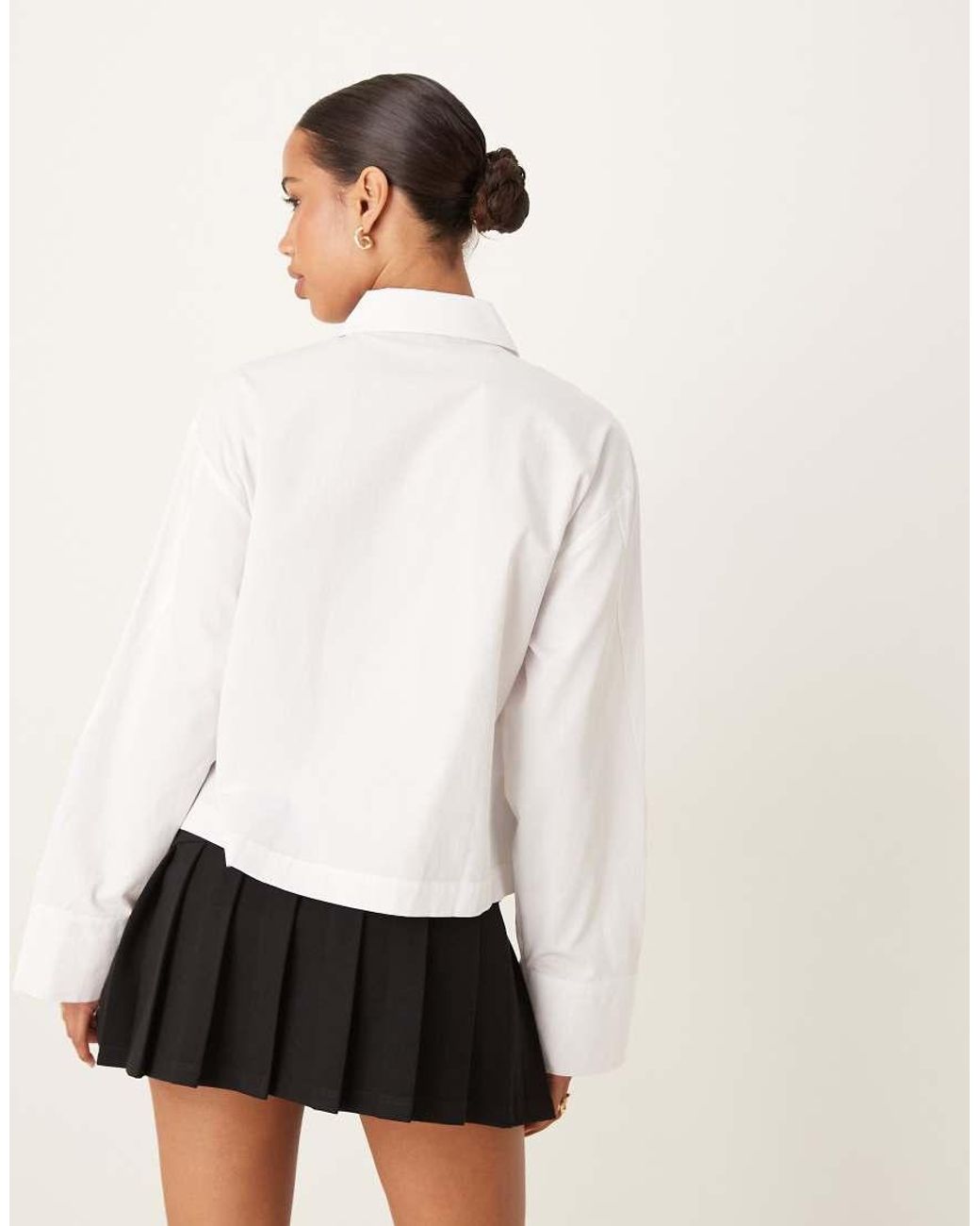 ASOS White Ponte Micro Pleated Mini Skort