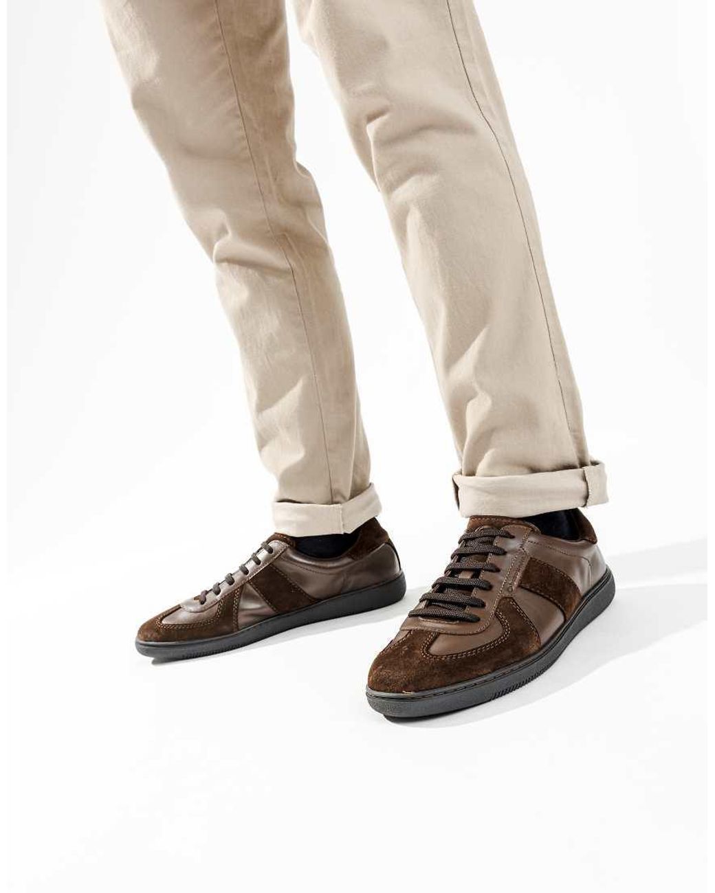 Base London Brown Tommo Lace Up Trainer for men
