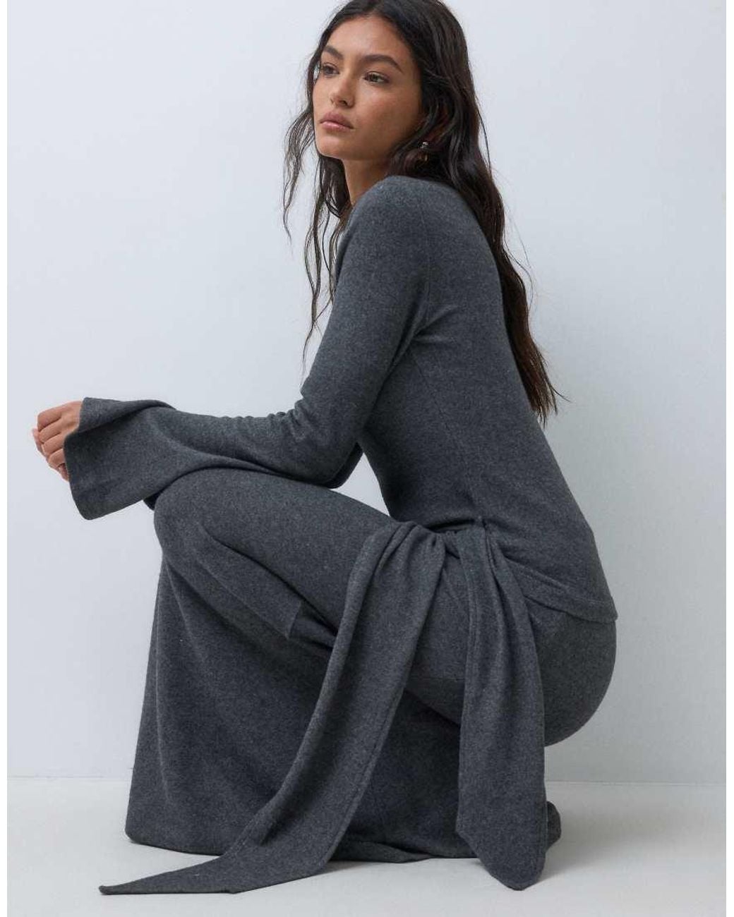 ASOS Gray Supersoft Sarong Tie Top Co-ord