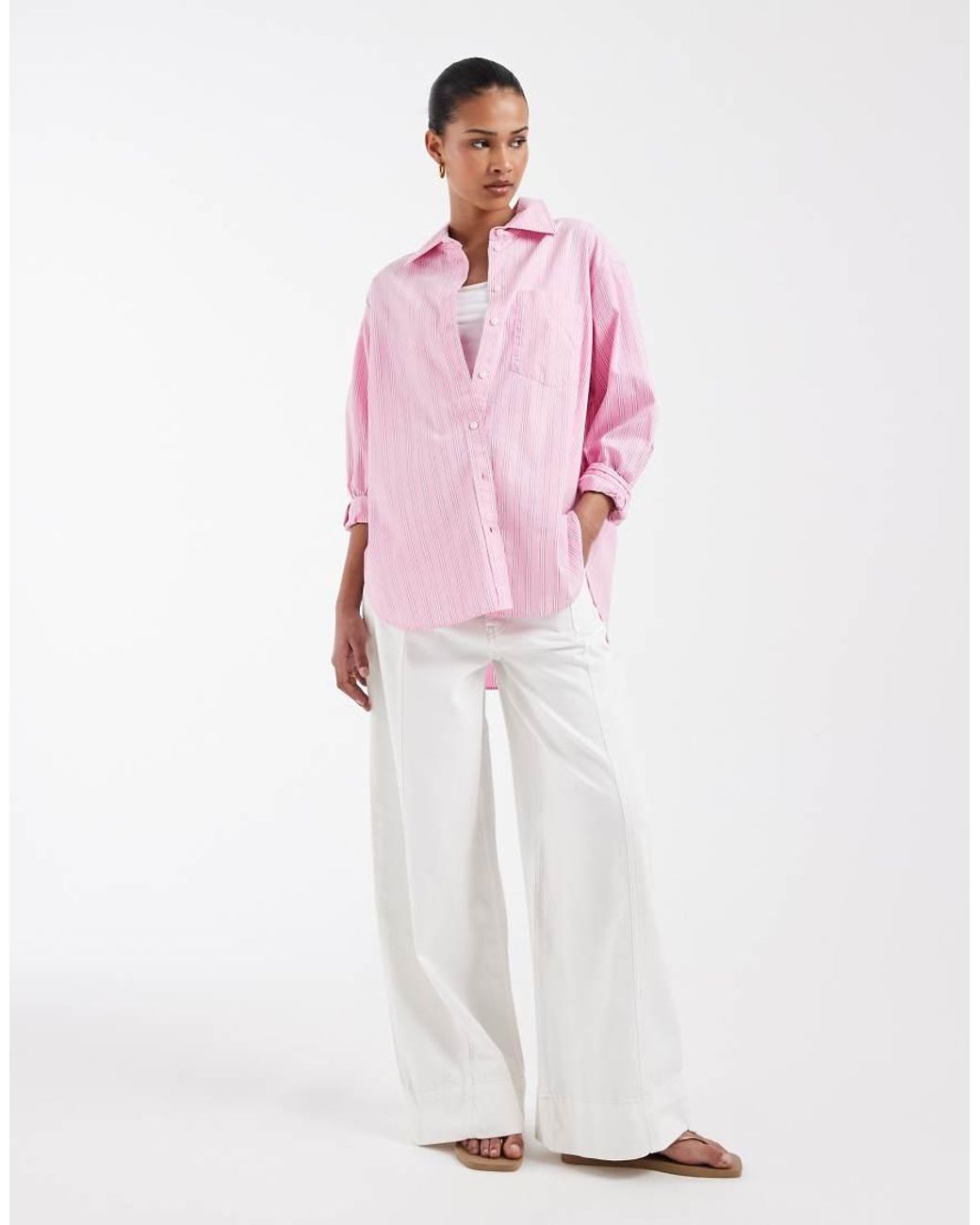 Gap Pink Relaxed Fit Poplin Shirt