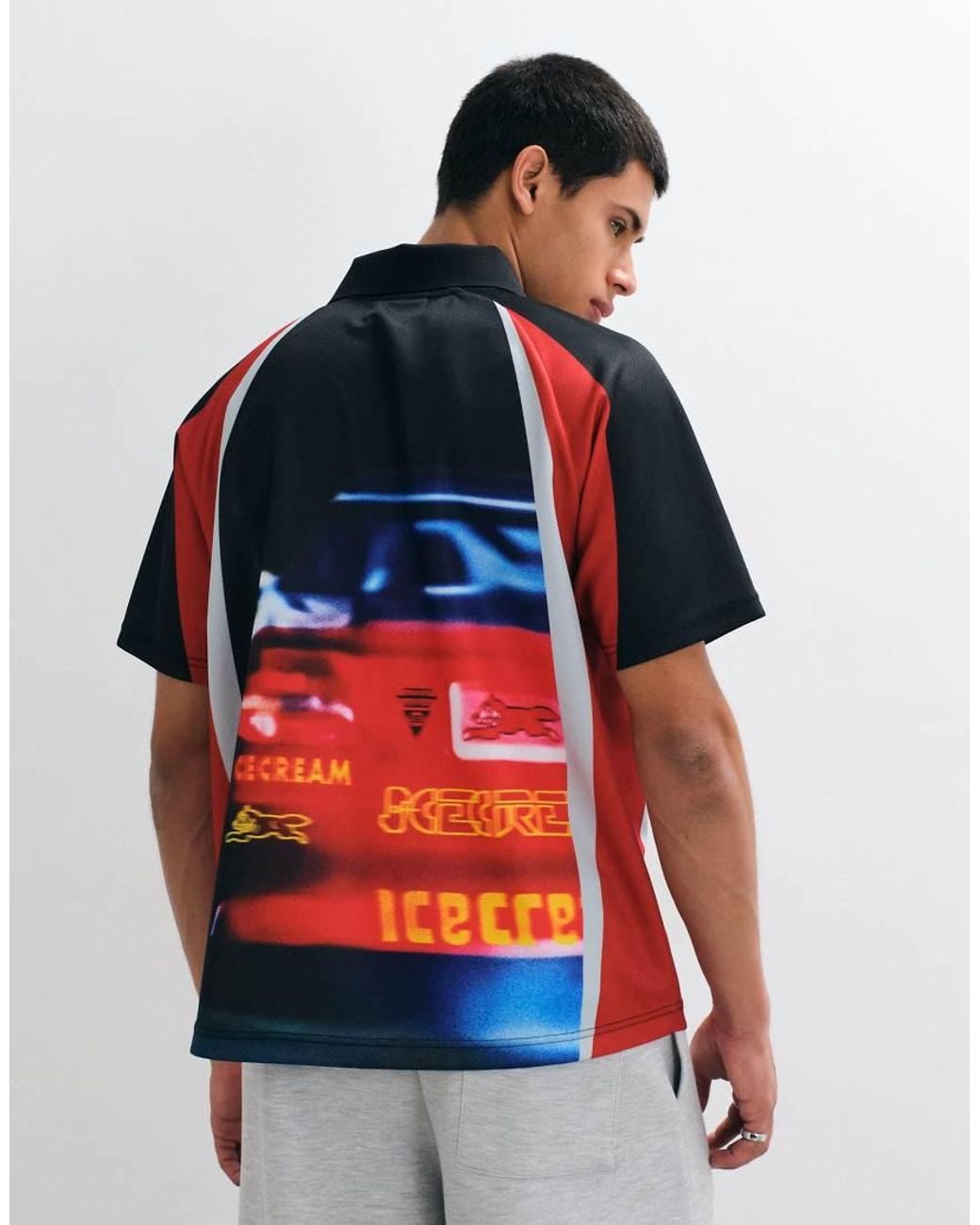 ICECREAM Red Drift Football Shirt for men