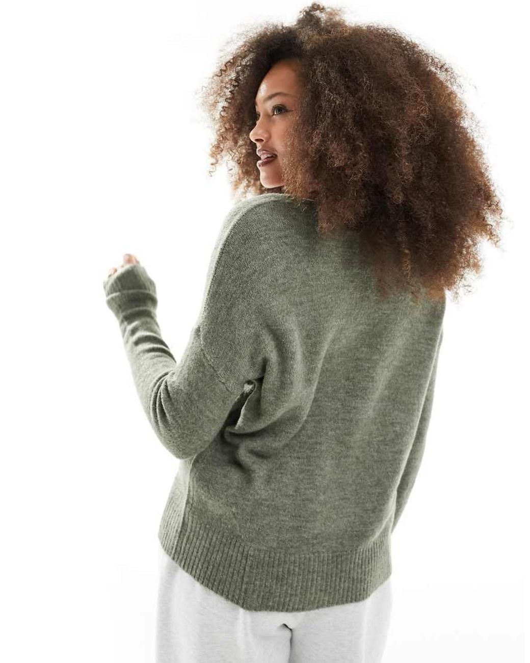 Jdy Gray V Neck Knit Jumper