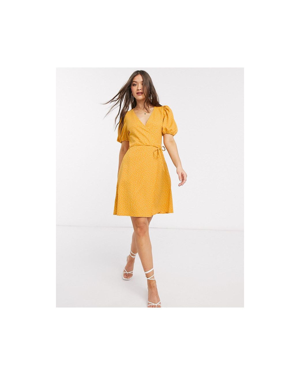 mango yellow wrap dress
