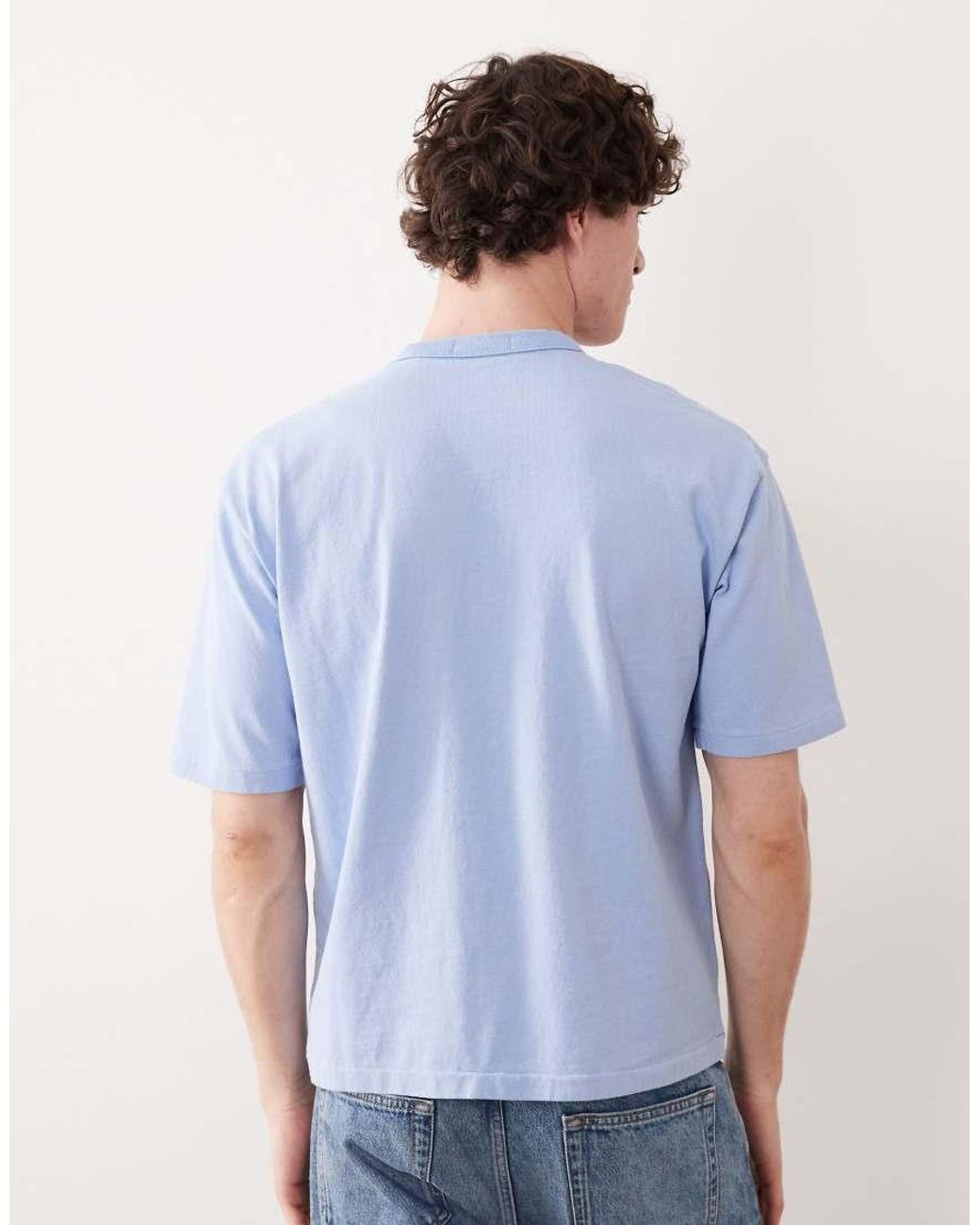 Polo Ralph Lauren Blue Chest Script Logo Heavyweight Cotton T-Shirt for men