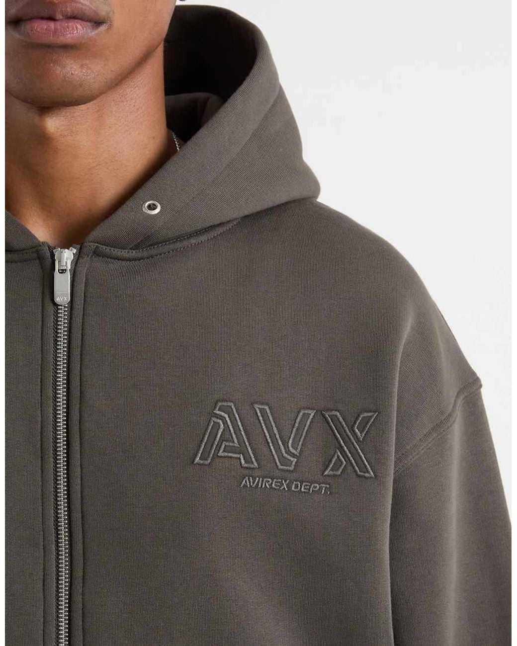 AVX Gray Nova Full Zip Hoodie for men