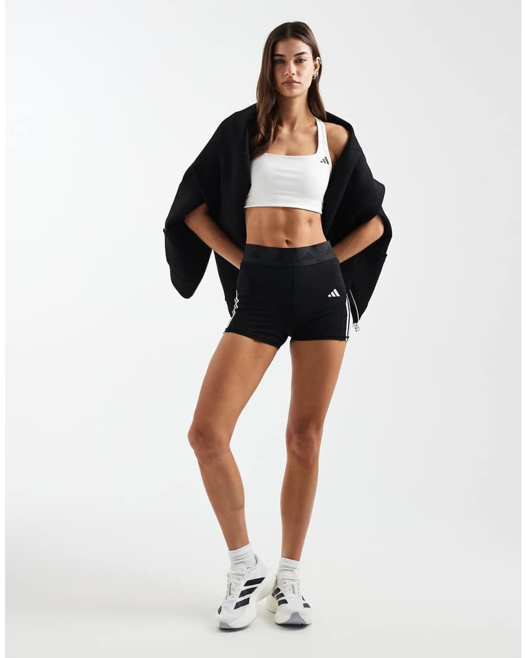 Adidas Originals White Adidas Training Optime Mid Support Sports Bra