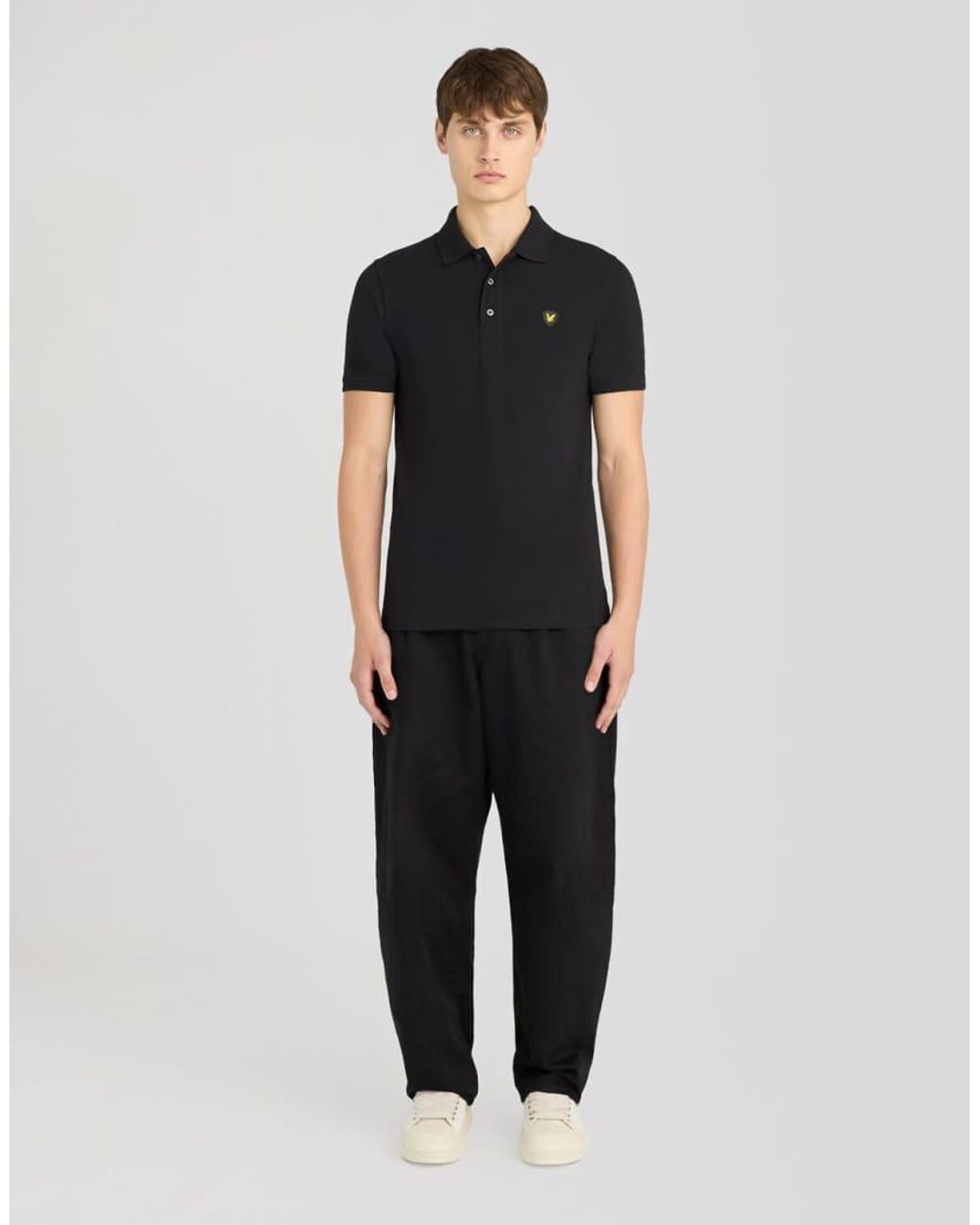 Lyle & Scott Black Ss Polo Shirts Shield Badge Polo Shirt for men