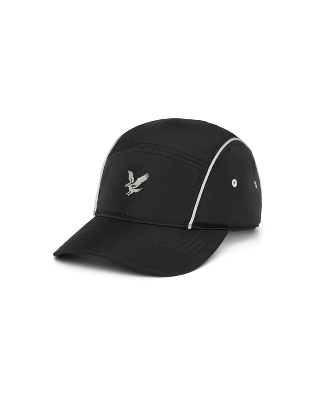 Lyle & Scott Black Reflective Piped Cap for men