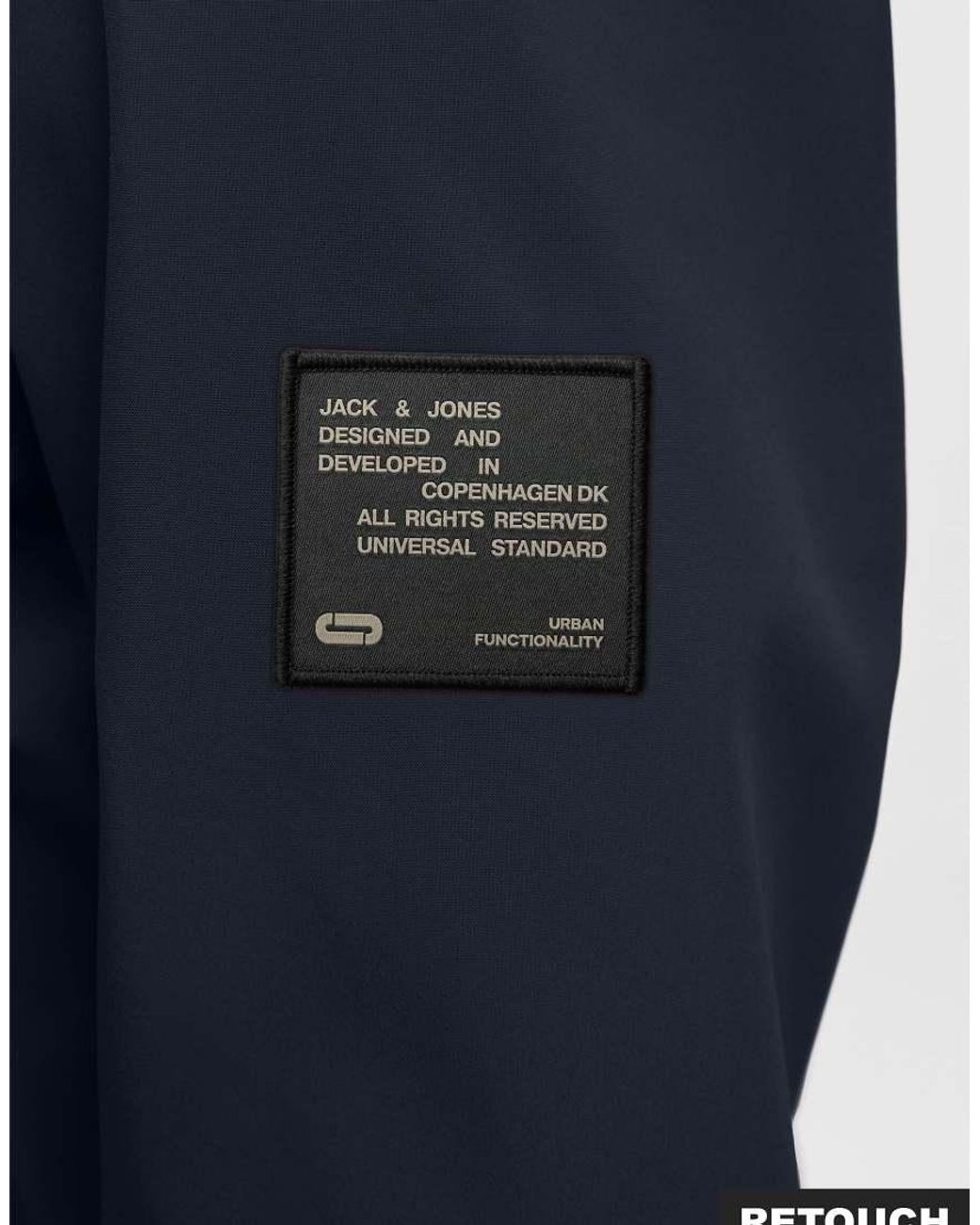 Jack & Jones Blue Basic Water-resistant Ribbed Hooded Light Jacket for men
