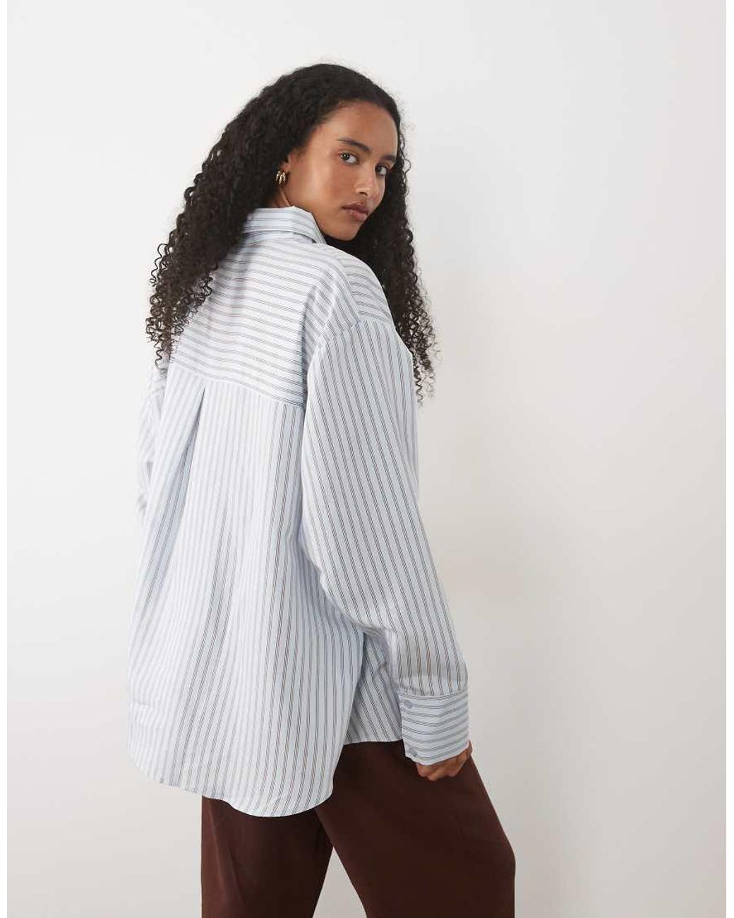 ASOS White Stripe Oversized Shirt