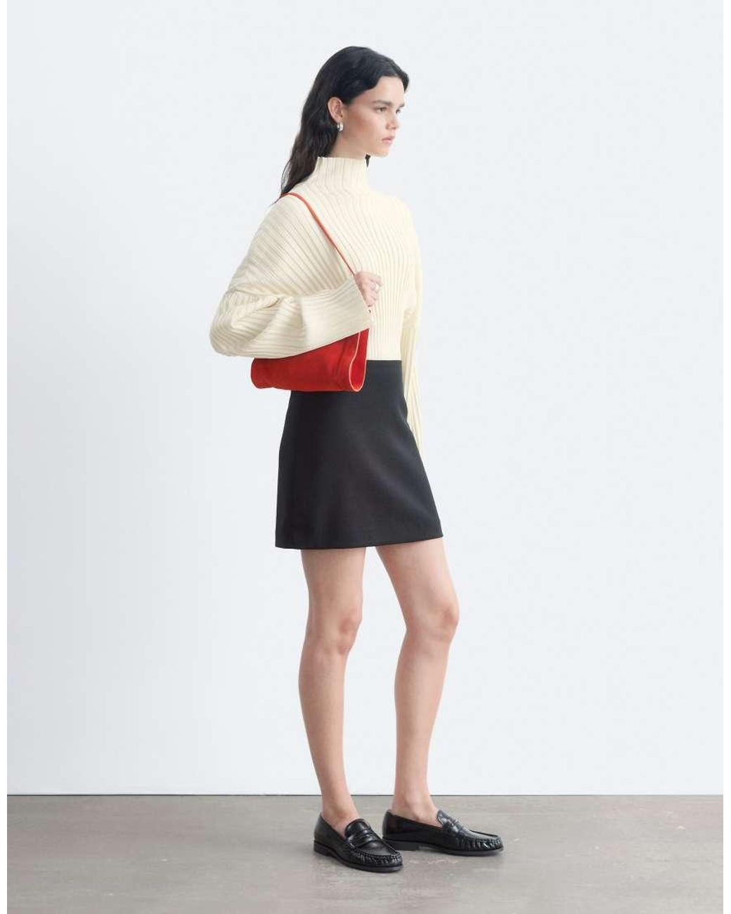 & Other Stories White Wool Blend Mini Skirt
