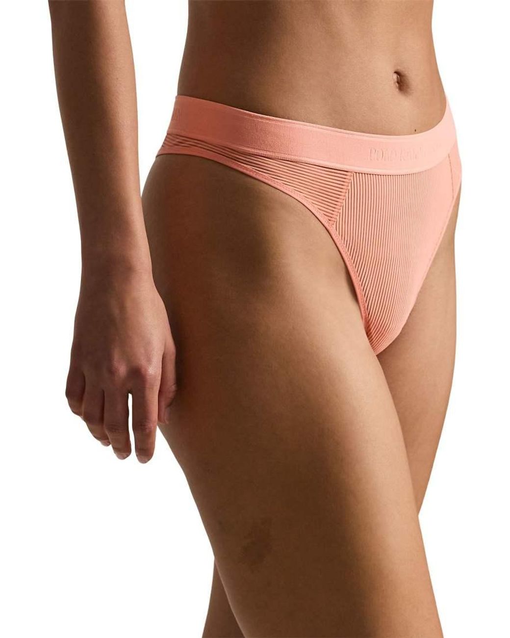 Polo Ralph Lauren Brown Shadow Stripe Mid Rise Thong