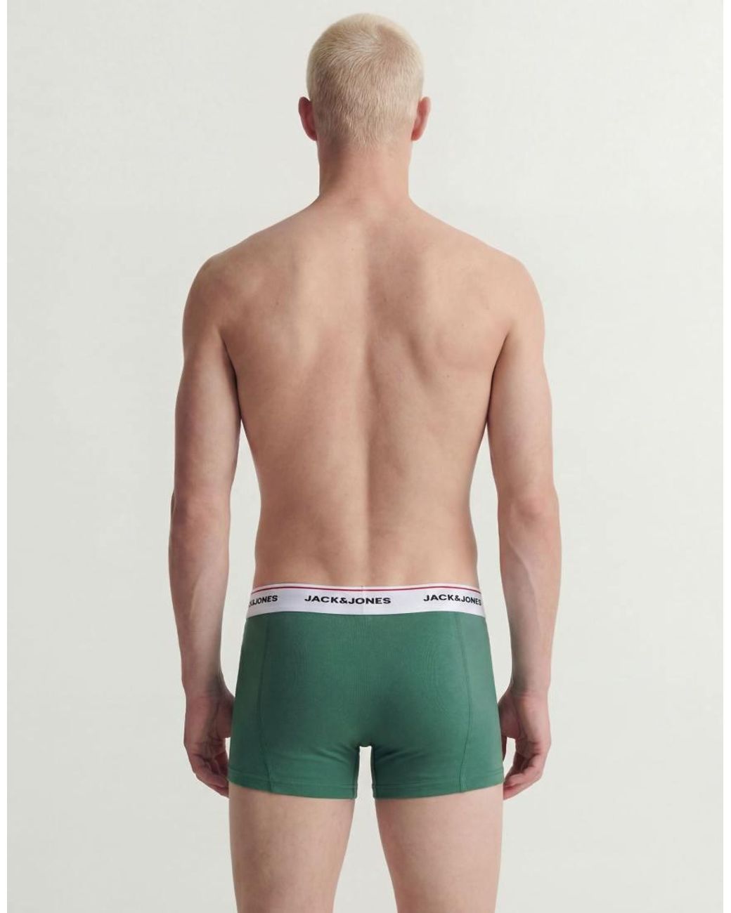 Jack & Jones Green Harrison 5 Pack Jersey Stretch Trunks for men