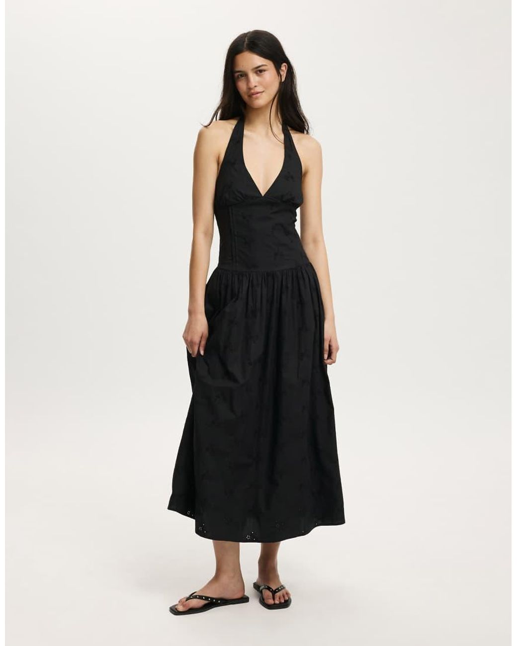 Cotton On Black Kaity Halter Midi Dress