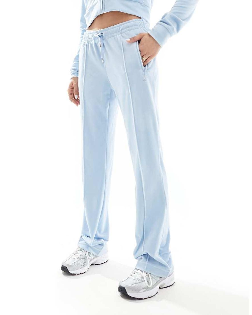 Bluestone Velour Diamante Tracksuit Bottom White Diamante Tracksuit Bluestone Juicy Couture Diamante Tracksuit Bottoms  Juicy Couture