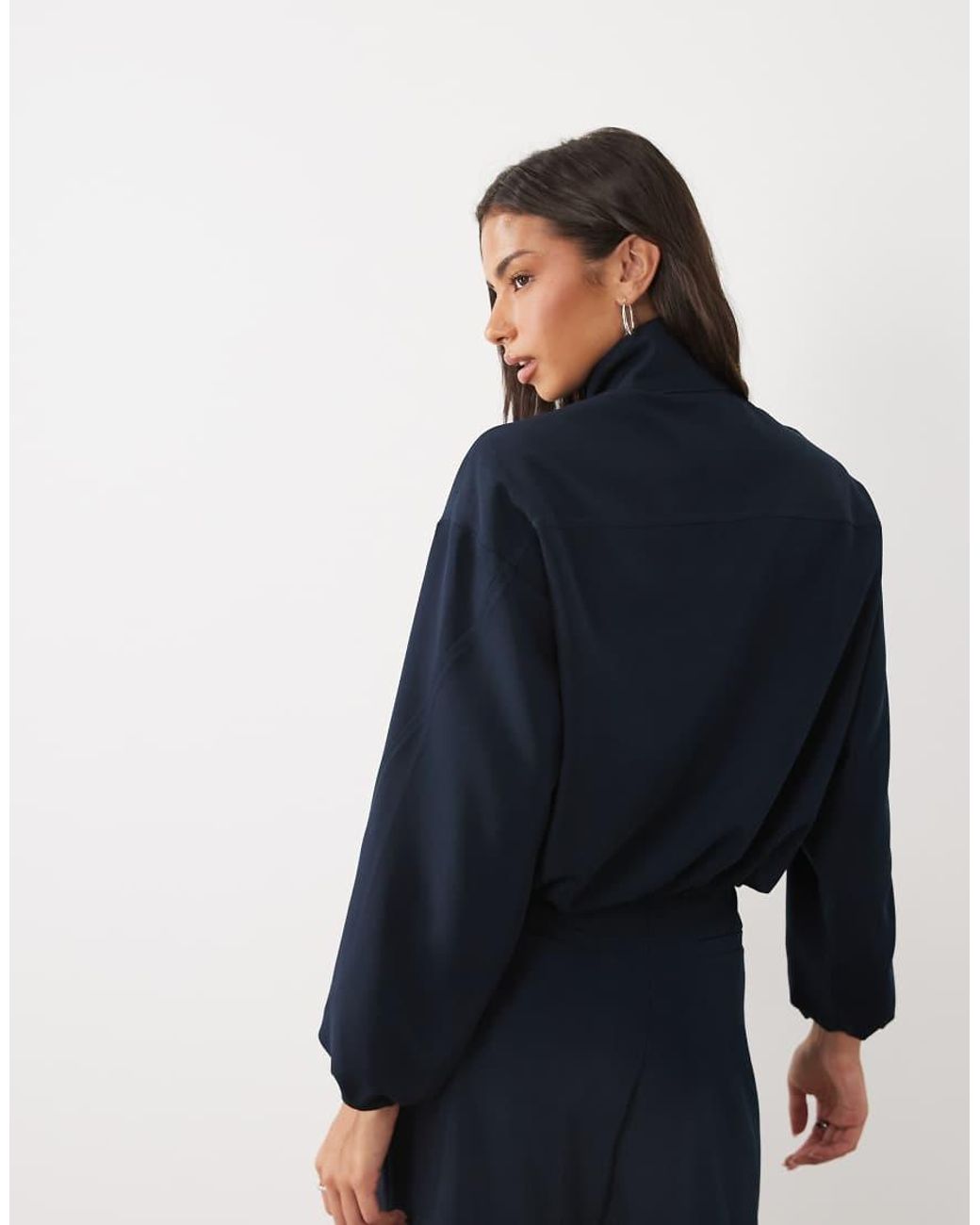 4th & Reckless Blue Tailored Funnel Neck Jacket Co-Ord