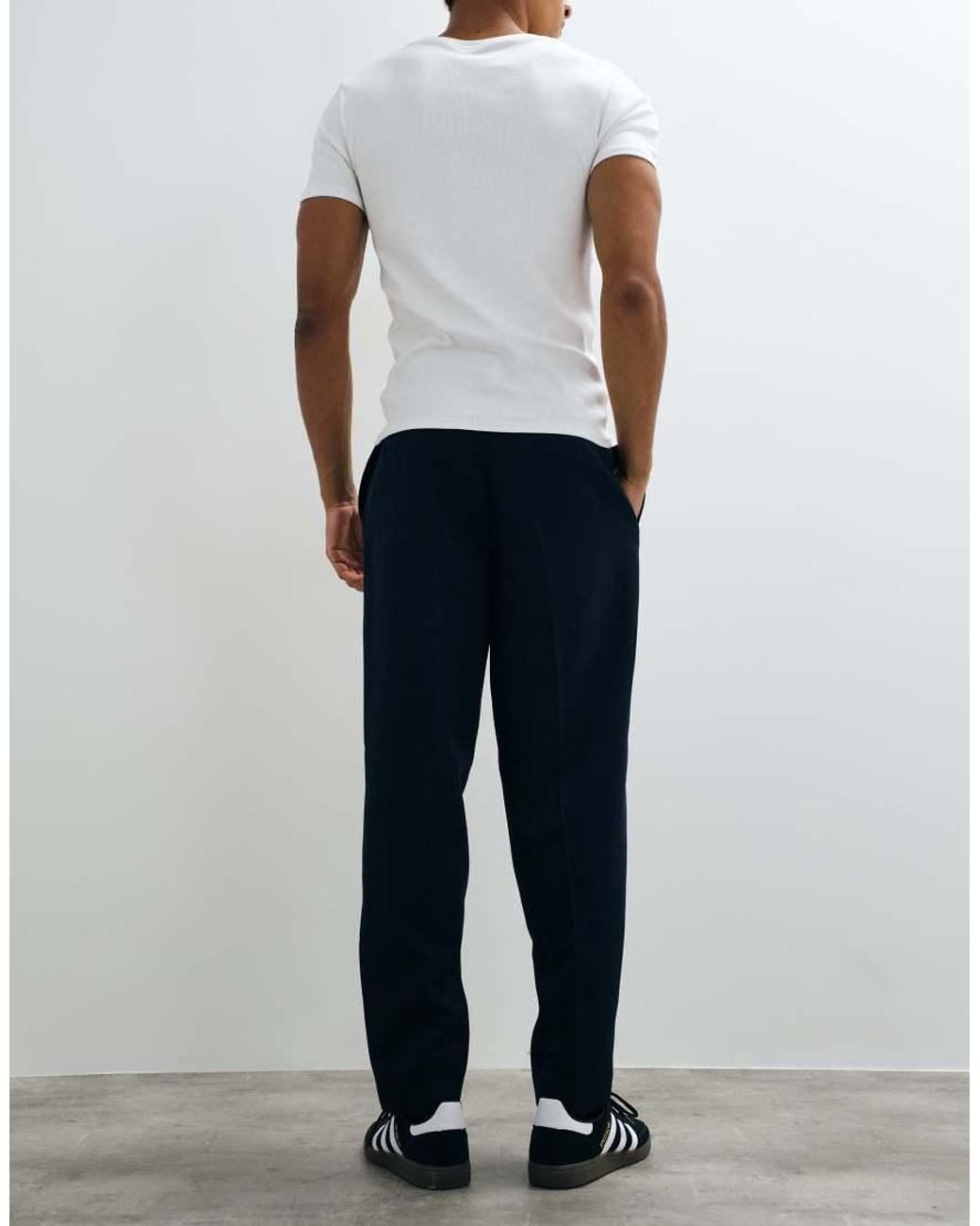 ASOS White Tailored Pleated Oversized Tapered Pants for men