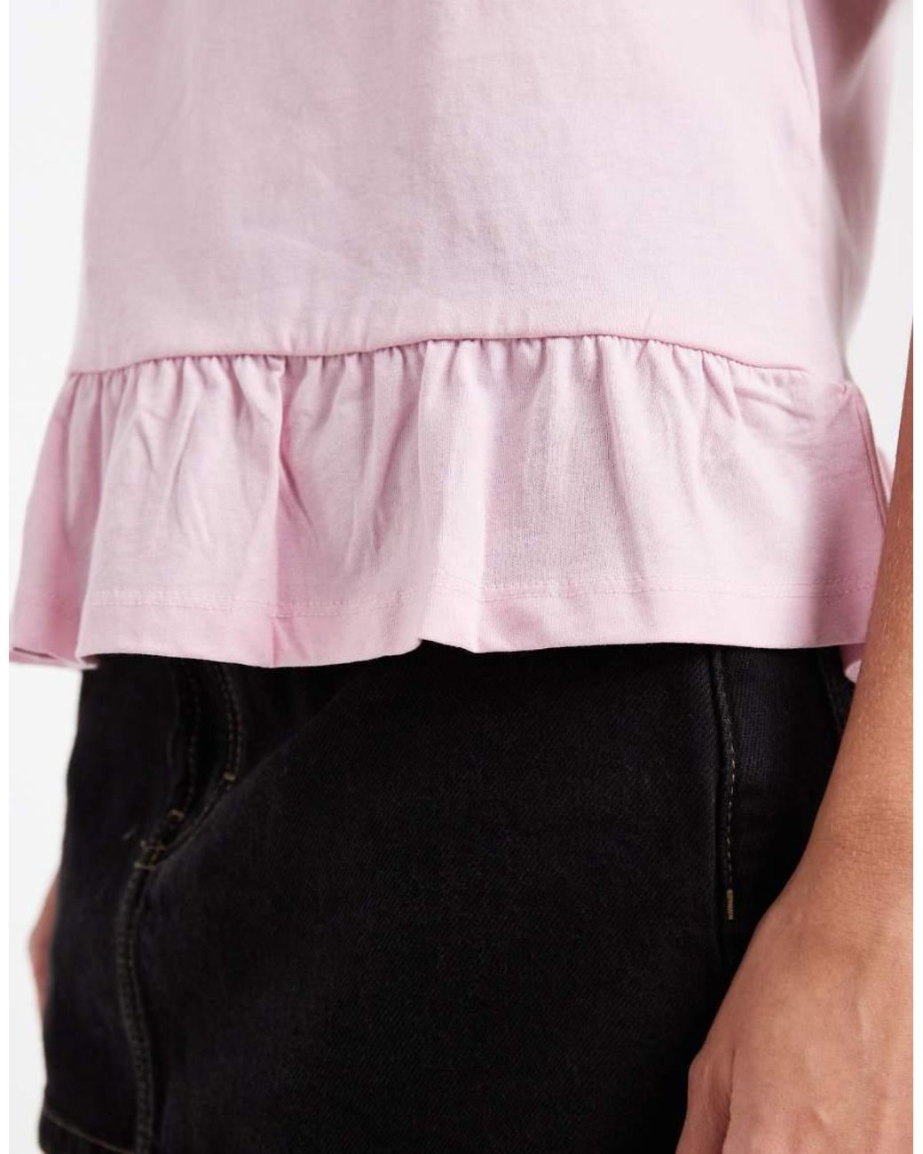 Pieces Red Frill Trim T-shirt
