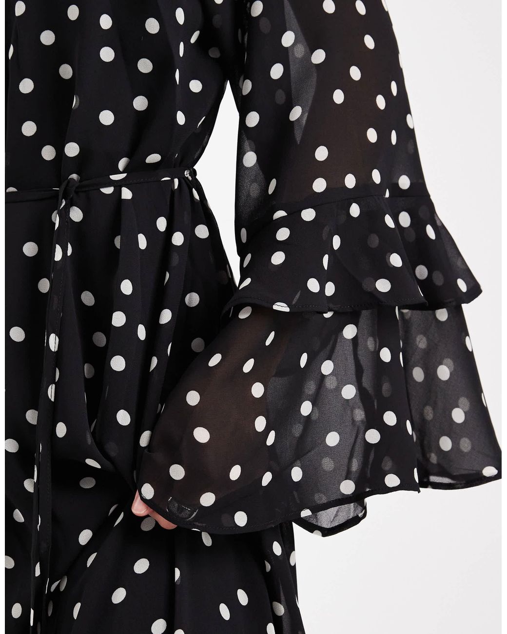 Object Black Boho Style Ruffle Maxi Dress