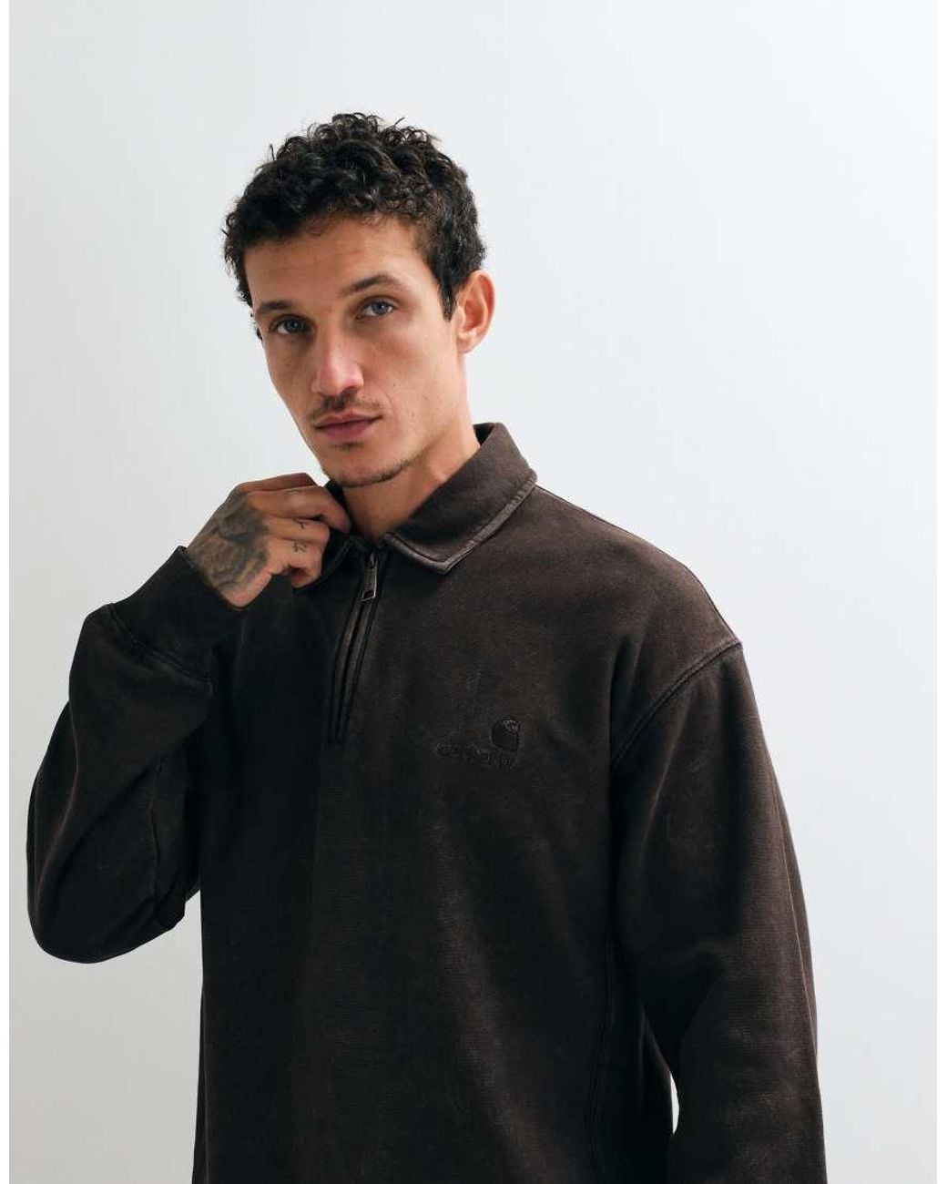 Carhartt Black Lambert Polo Sweatshirt for men