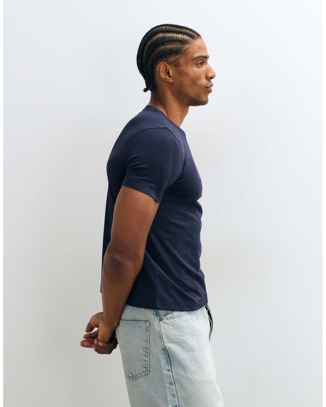 Gant Blue Tonal Chest Script Logo T-shirt for men