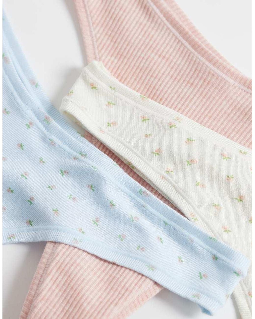 ASOS White 3 Pack Lingerie Thongs