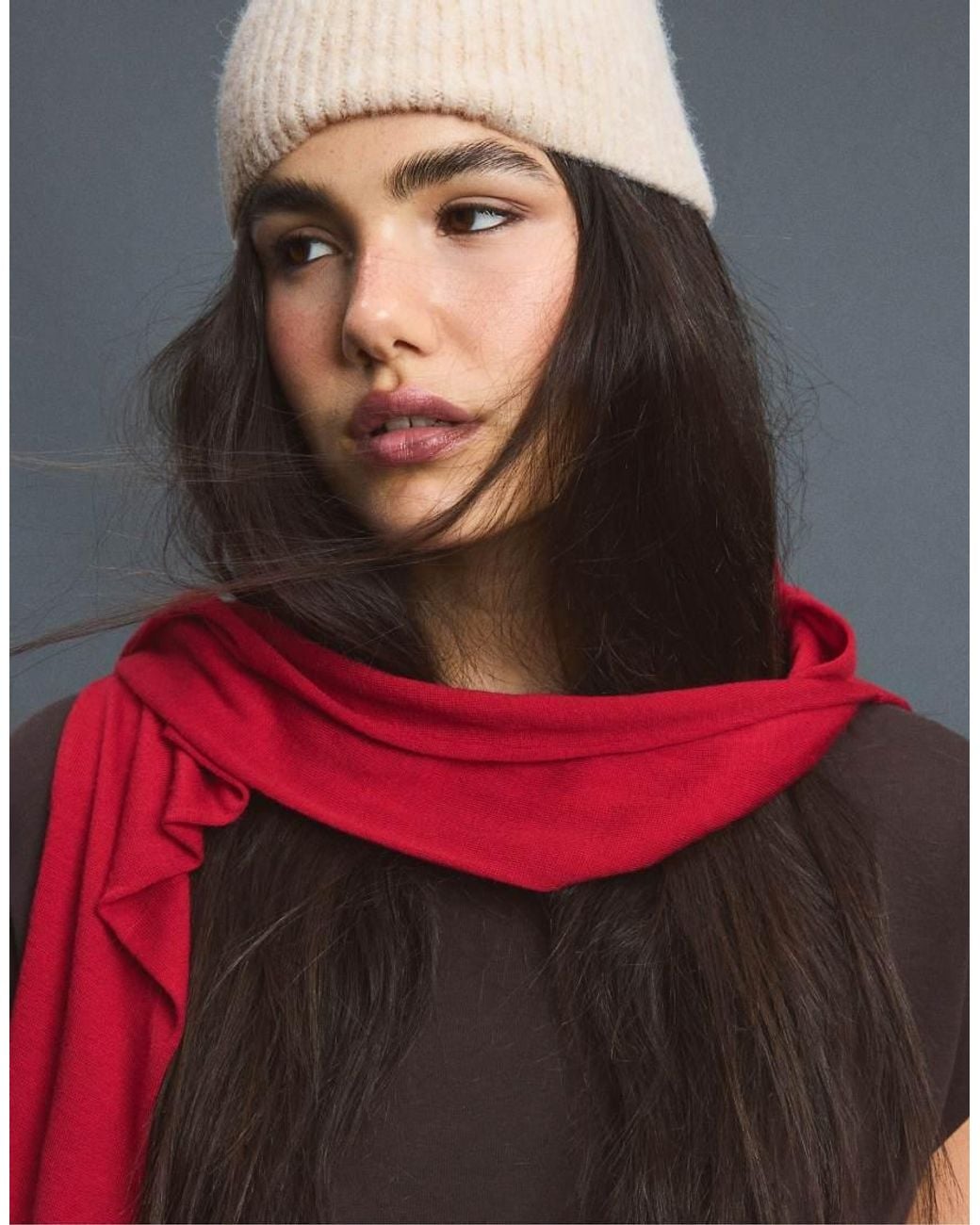 Stradivarius Natural Basic Uncuffed Beanie