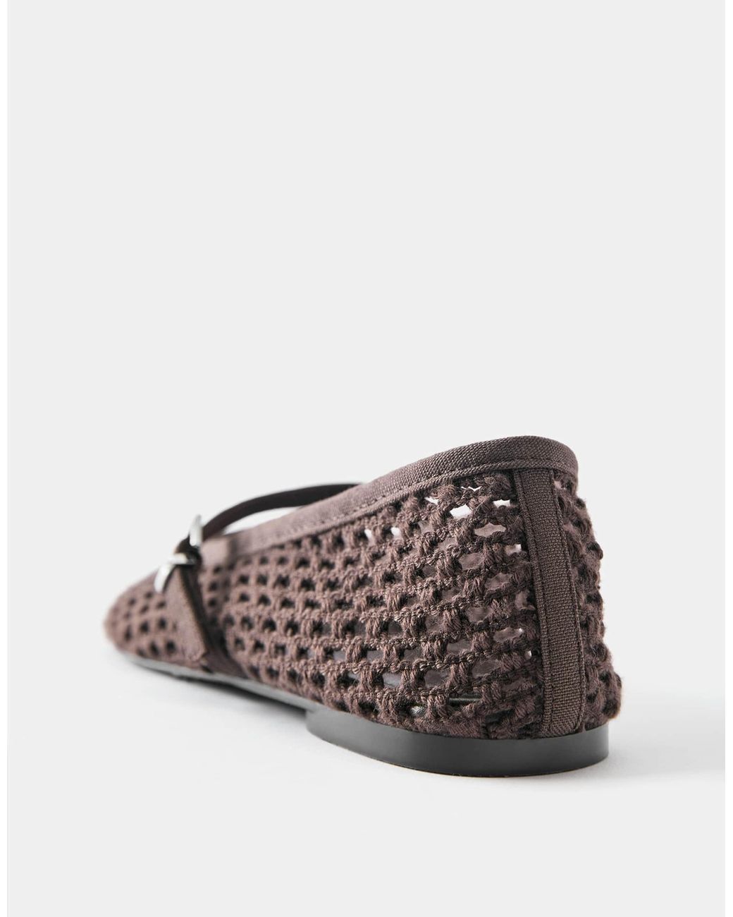 Pull&Bear White – ballerinas aus netzstoff