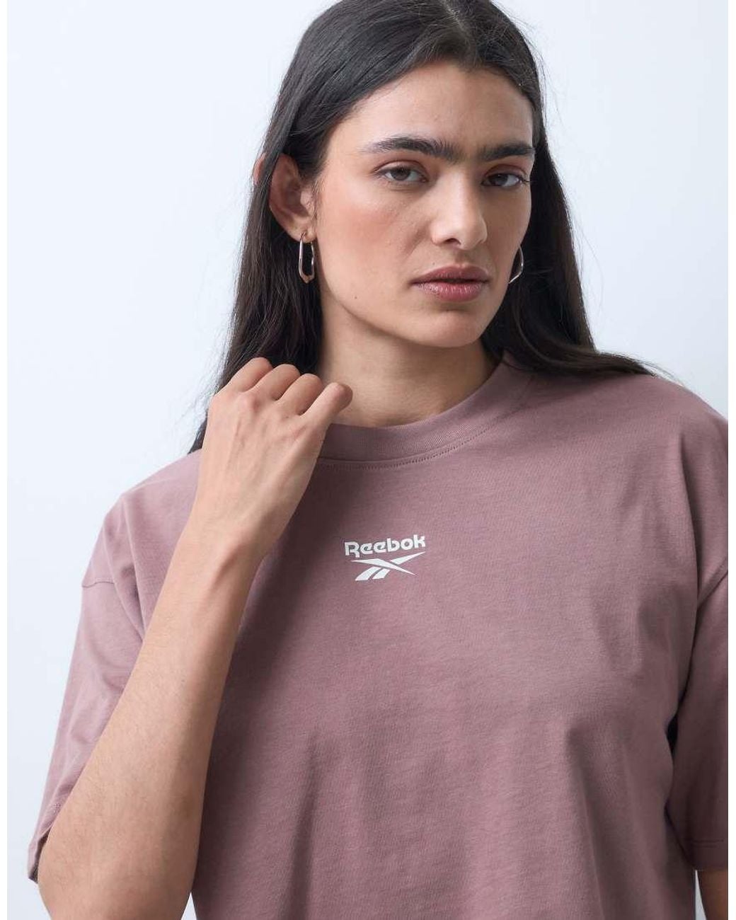 Reebok Brown Id Cropped Box Fix T-Shirt