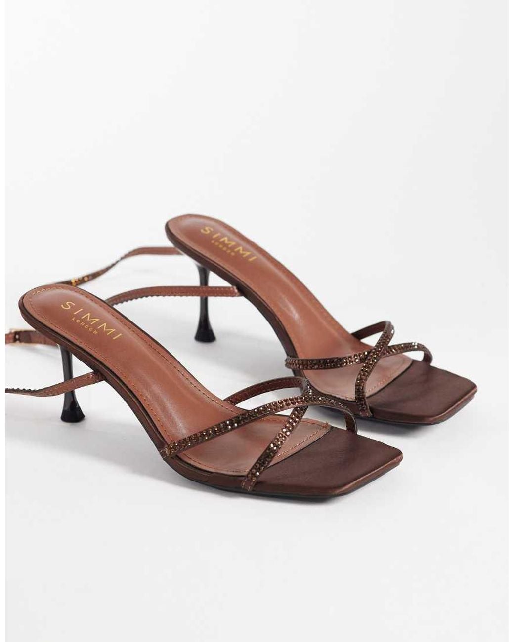 SIMMI White Simmi London Wide Fit Eleonoora Strappy Heeled Sandal