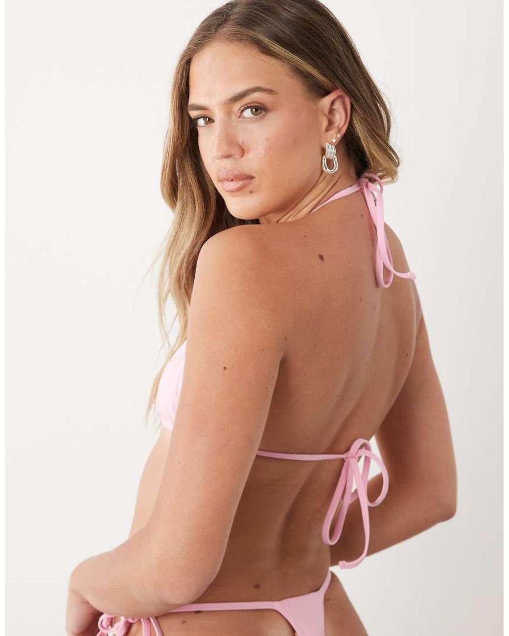 Oh Polly Pink Triangle Bikini Top