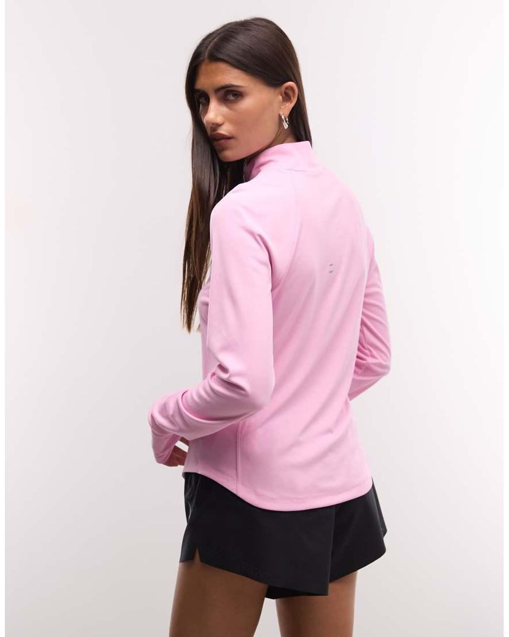 Nike Pink Tempo Dri-Fit Half Zip Long Sleeve T-Shirt
