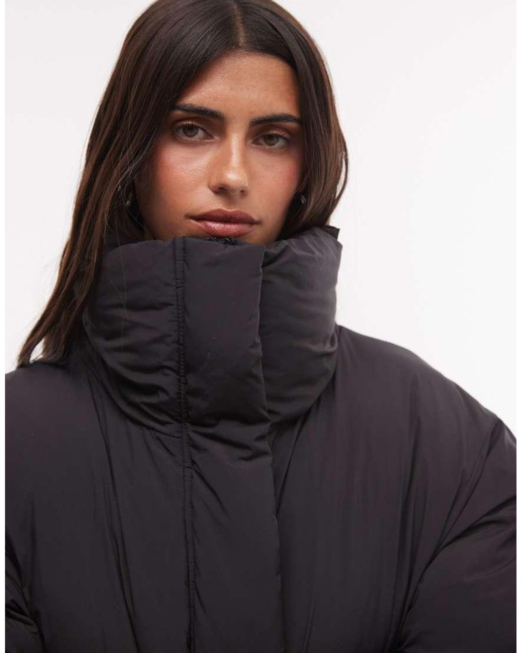 Weekday Black High Neck Oversized Puffer Coat