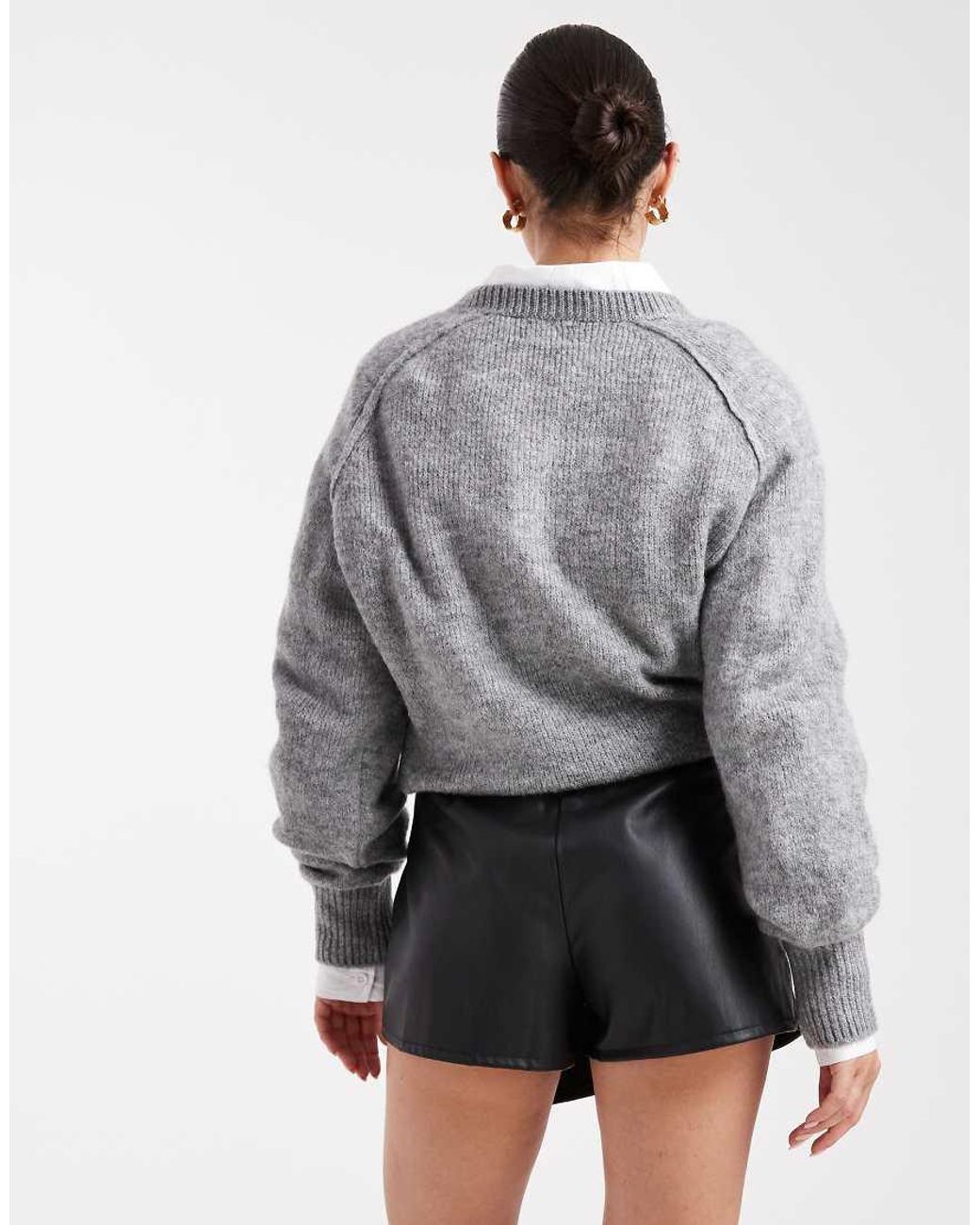 Miss Selfridge White Faux Leather Skort